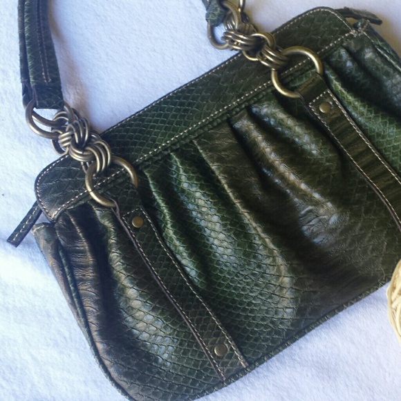 Emilie M. Green/Brownish Faux Snake Skin Purse - Picture 3 of 8